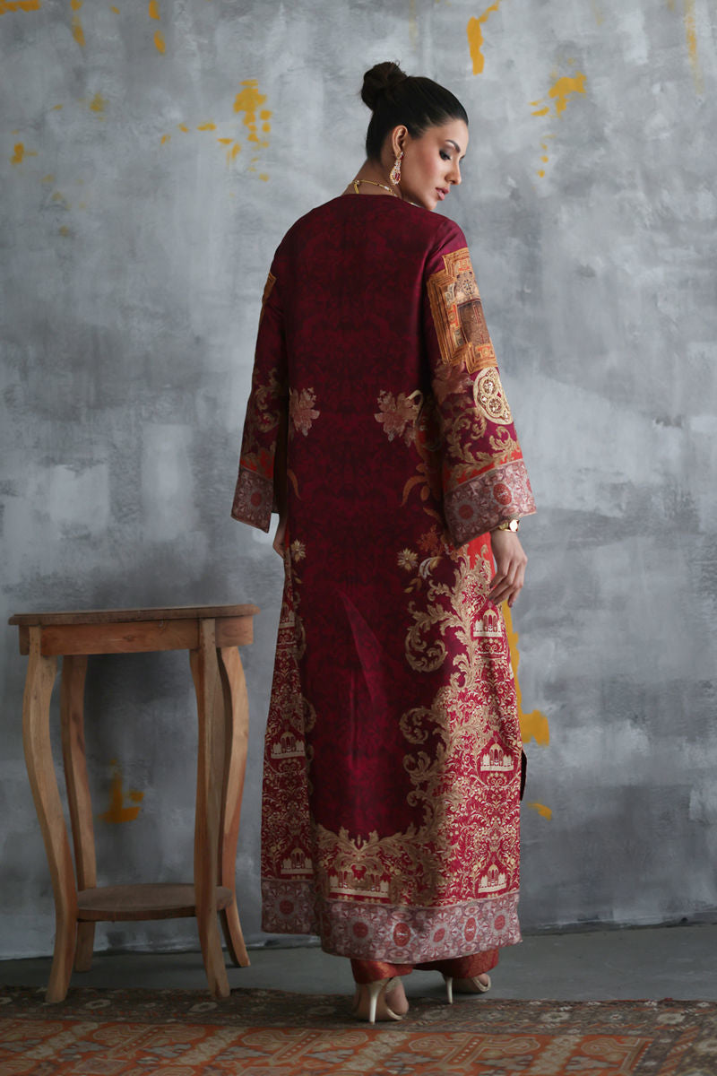 Shamaeel - Crimson-4 - Sheesha Silk/Brocade