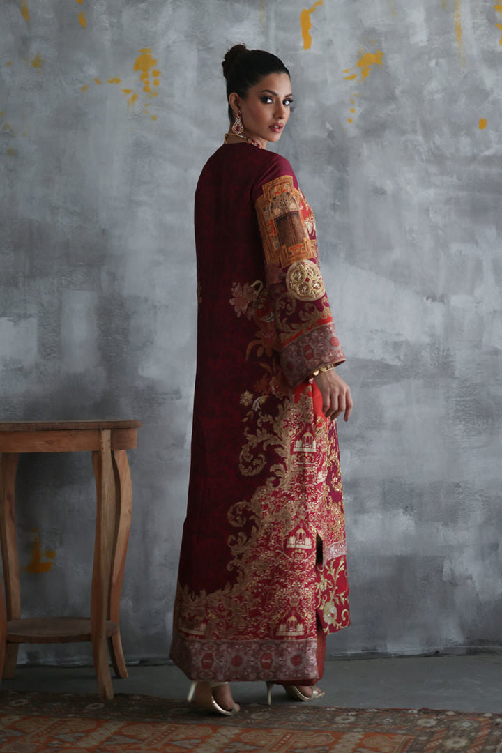 Shamaeel - Crimson-4 - Sheesha Silk/Brocade