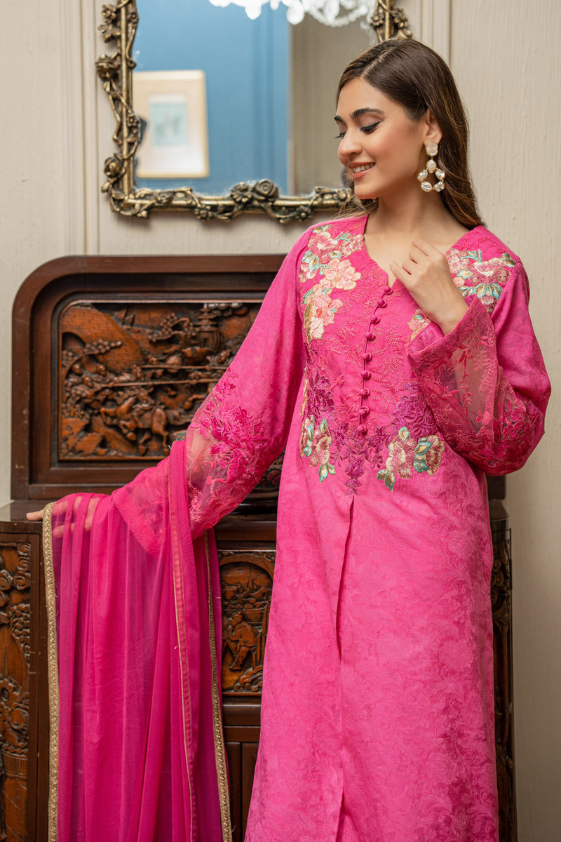 Shamaeel - TL-03 - Textured Khaadi Net/Cotton Silk