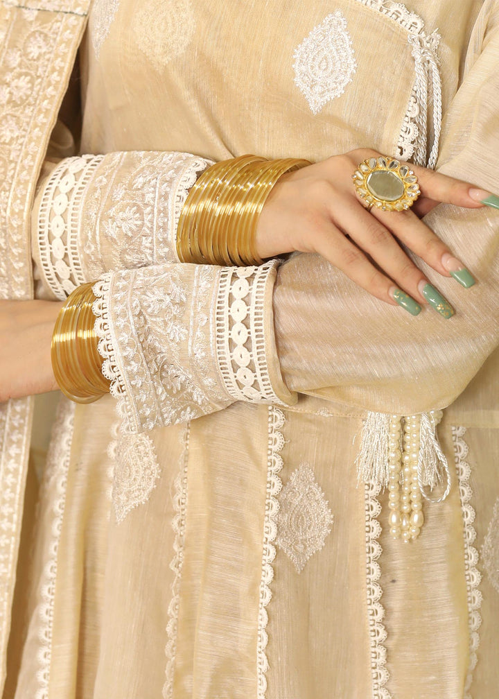 Laleen SHAAKH Pishwas Beige 3 Piece