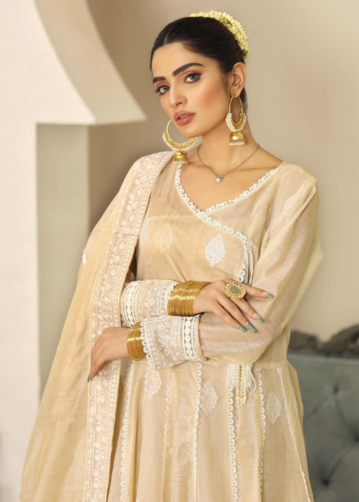 Laleen SHAAKH Pishwas Beige 3 Piece