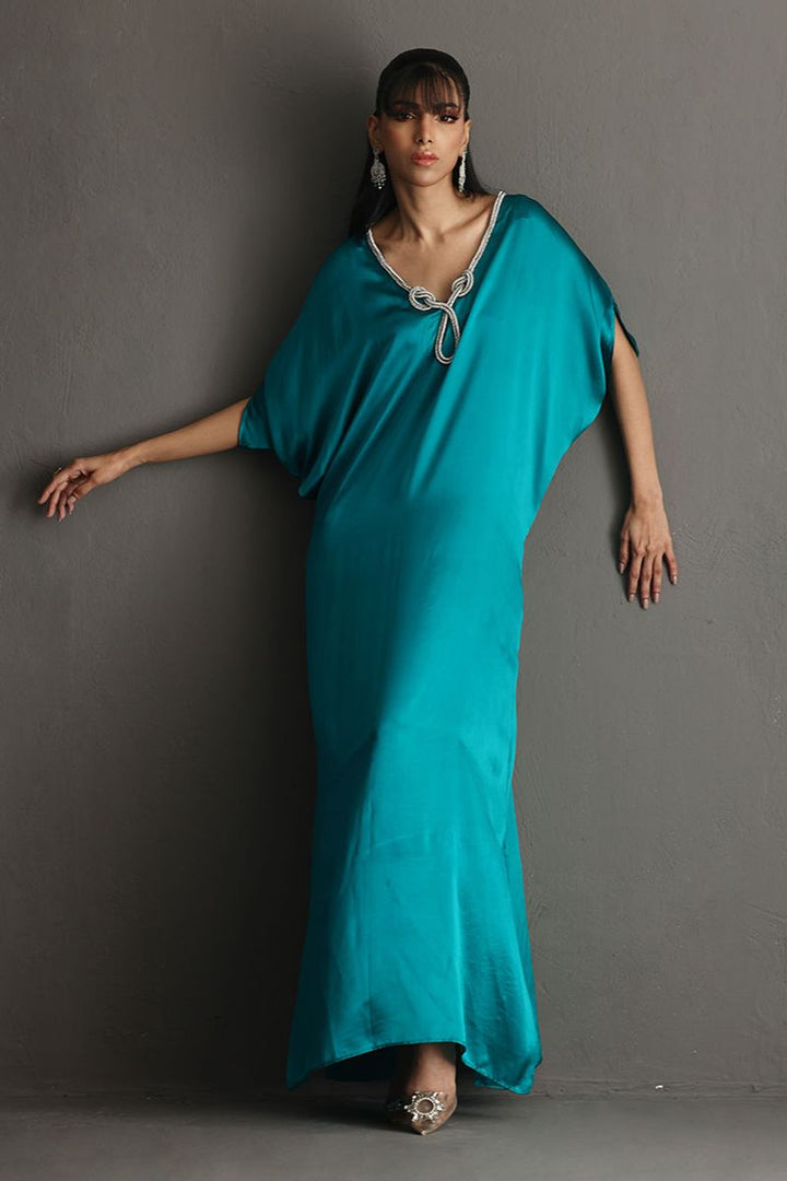 Deepak Perwani - Drs1136 - Charmeuse - Emerald - 1 Piece