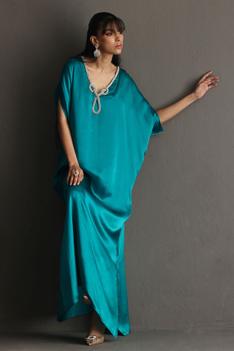 Deepak Perwani - Drs1136 - Charmeuse - Emerald - 1 Piece