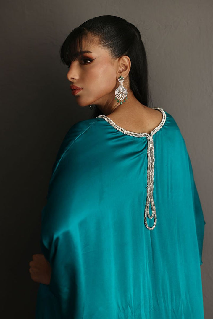 Deepak Perwani - Drs1136 - Charmeuse - Emerald - 1 Piece