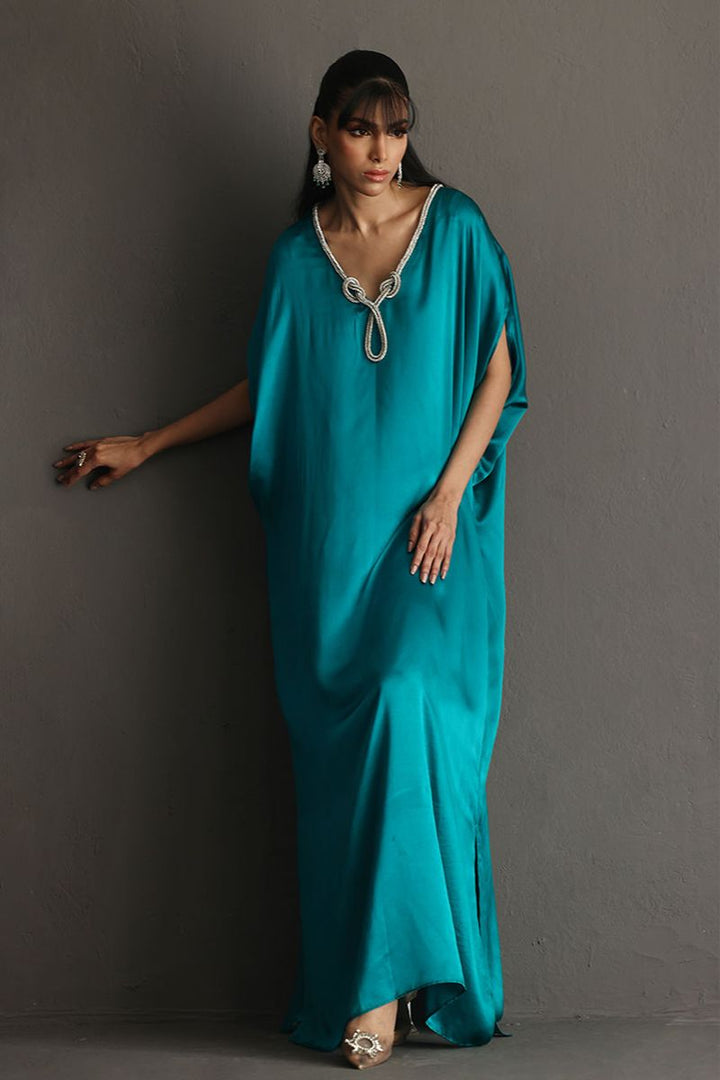 Deepak Perwani - Drs1136 - Charmeuse - Emerald - 1 Piece