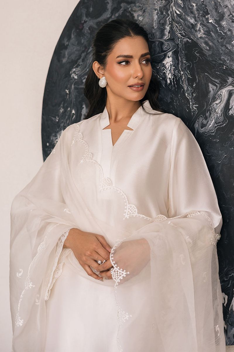 Deepak Perwani - Kut333 - Shisha Silk - Ivory - 3 Piece