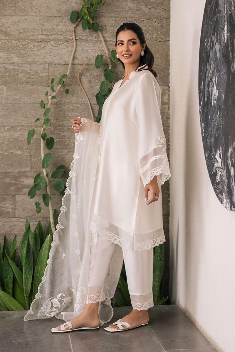 Deepak Perwani - Kut333 - Shisha Silk - Ivory - 3 Piece