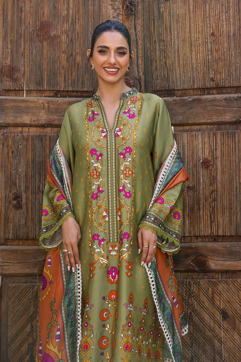Deepak Perwani - KUD01 - Pure Silk - 3 Piece