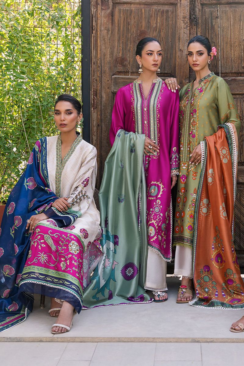 Deepak Perwani - KUD01 - Pure Silk - 3 Piece
