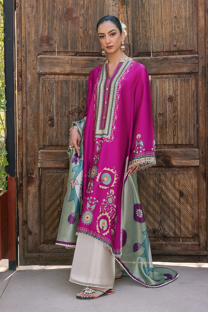 Deepak Perwani - KUD05 - Pure Silk - Magenta - 3 Piece