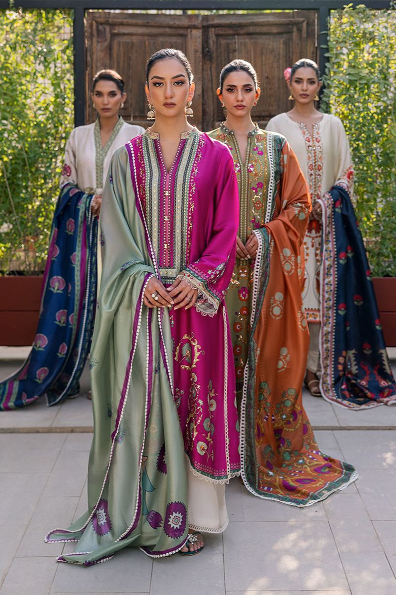 Deepak Perwani - KUD05 - Pure Silk - Magenta - 3 Piece