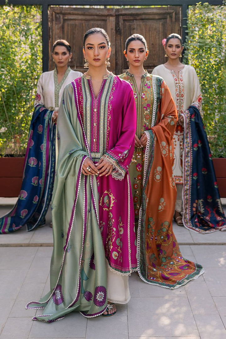 Deepak Perwani - KUD05 - Pure Silk - Magenta - 3 Piece