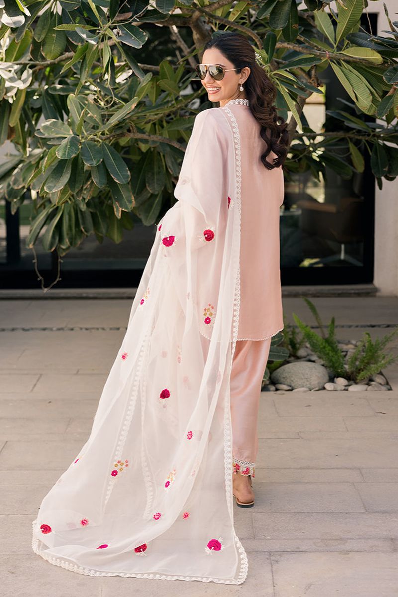 Deepak Perwani - Kut318 - Shisha Silk - Ethereal Rose Pink - 3 Piece