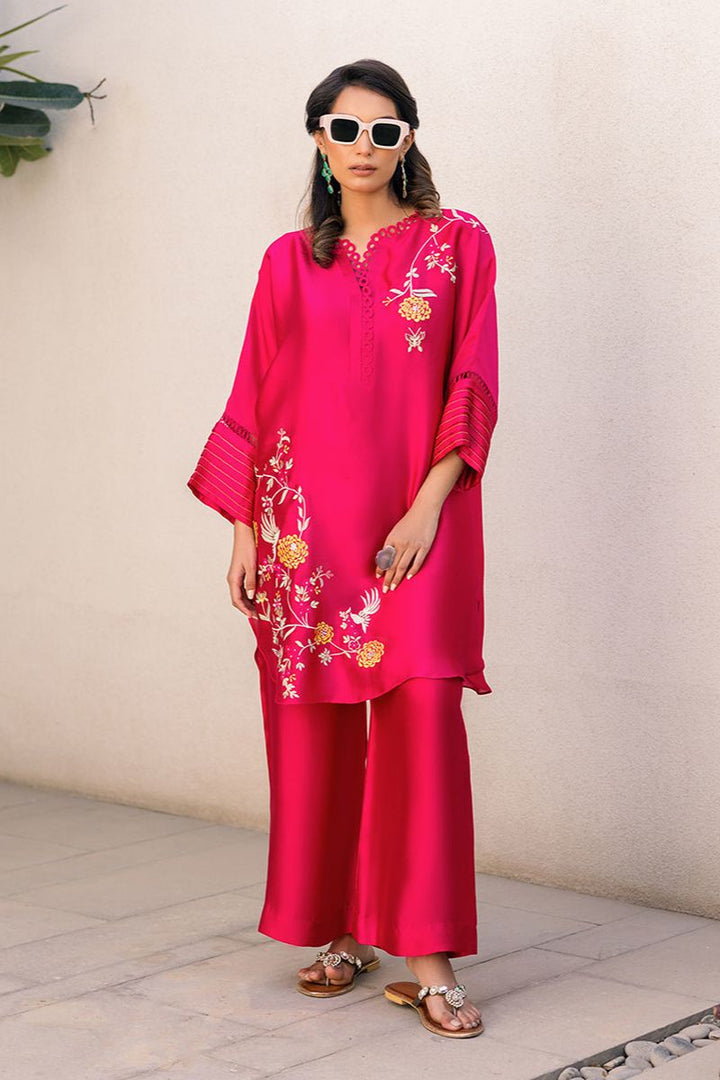 Deepak Perwani - Kut319 - Shisha Silk -  Vibrant Fuchsia - 2 Piece