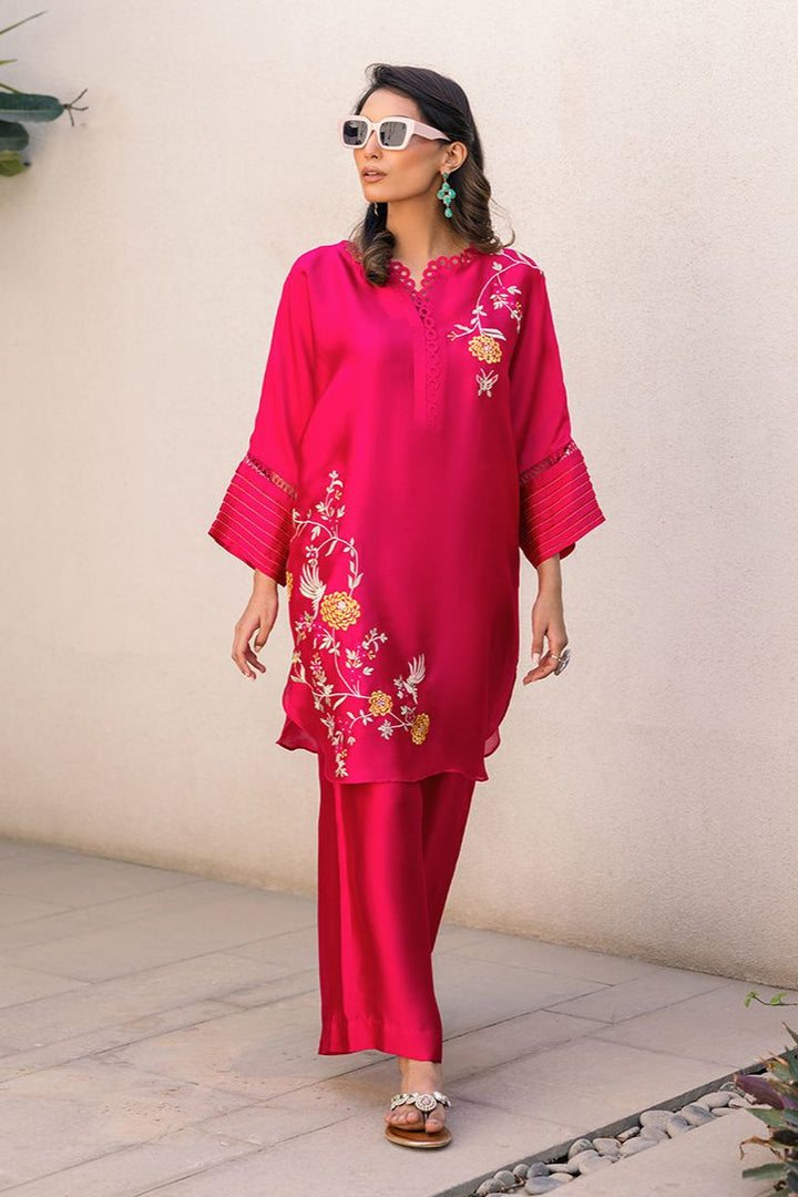 Deepak Perwani - Kut319 - Shisha Silk -  Vibrant Fuchsia - 2 Piece