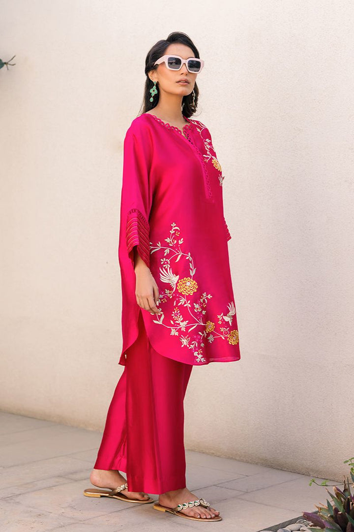 Deepak Perwani - Kut319 - Shisha Silk -  Vibrant Fuchsia - 2 Piece