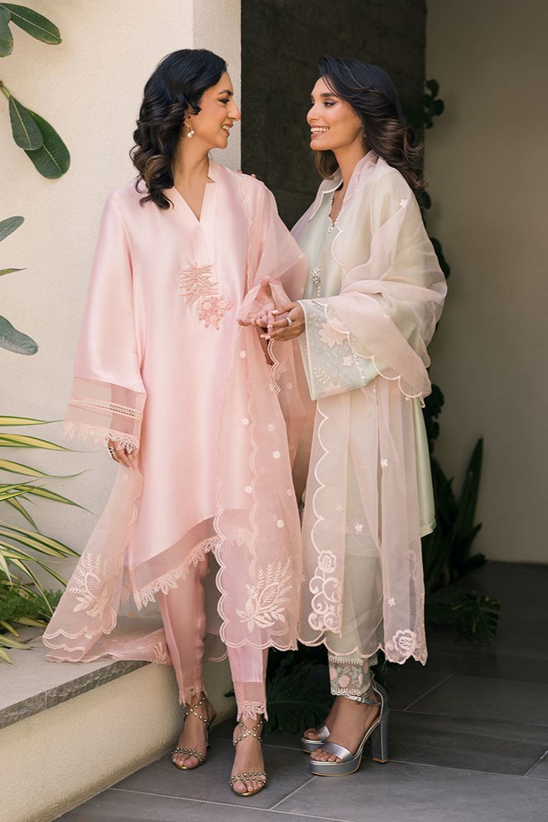 Deepak Perwani - Kut322 - Shisha Silk - Rose Quartz - 3 Piece