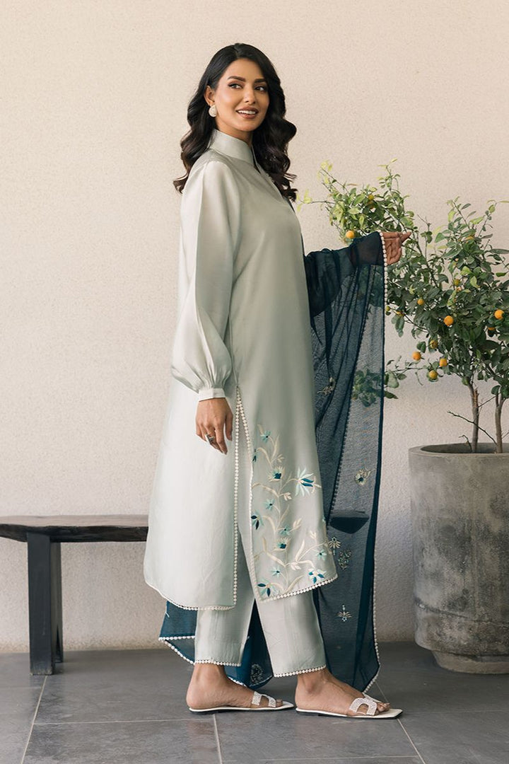 Deepak Perwani - Kut323 - Shisha Silk - Pale Turquoise - 3 Piece