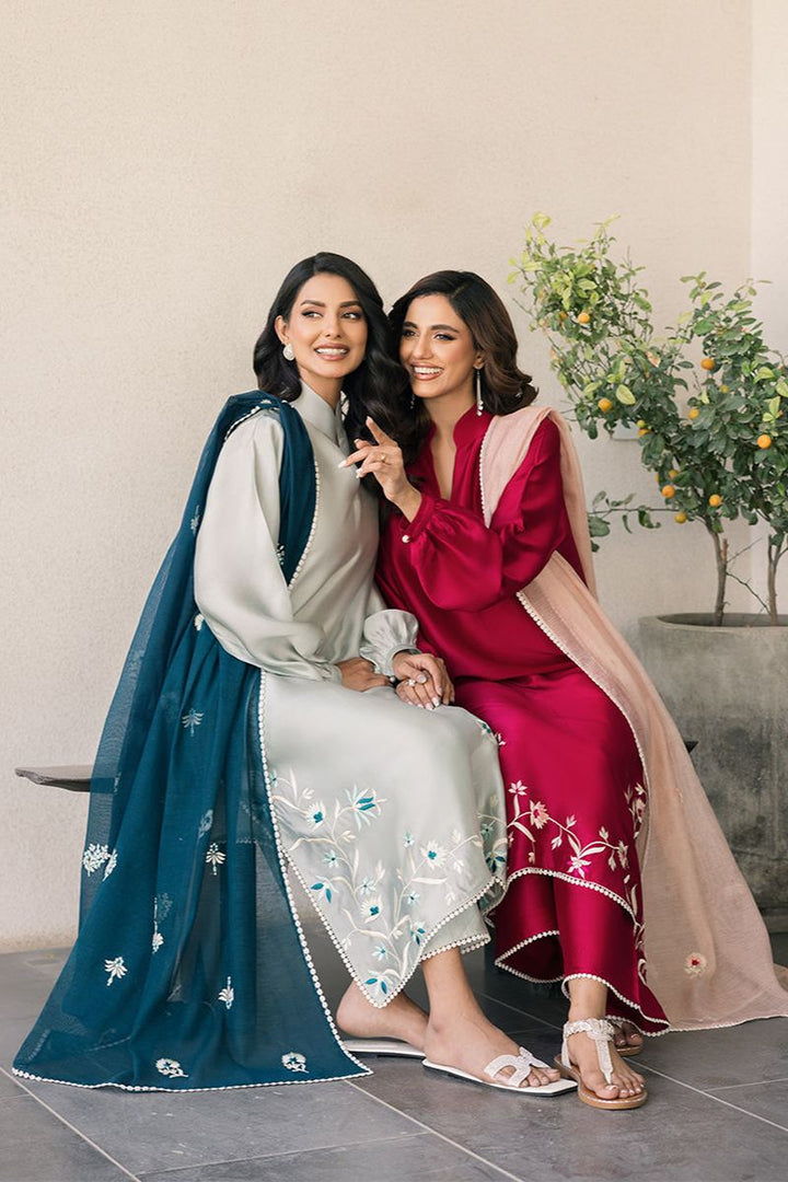 Deepak Perwani - Kut323 - Shisha Silk - Pale Turquoise - 3 Piece