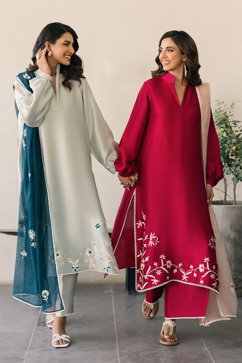 Deepak Perwani - Kut323 - Shisha Silk - Pale Turquoise - 3 Piece