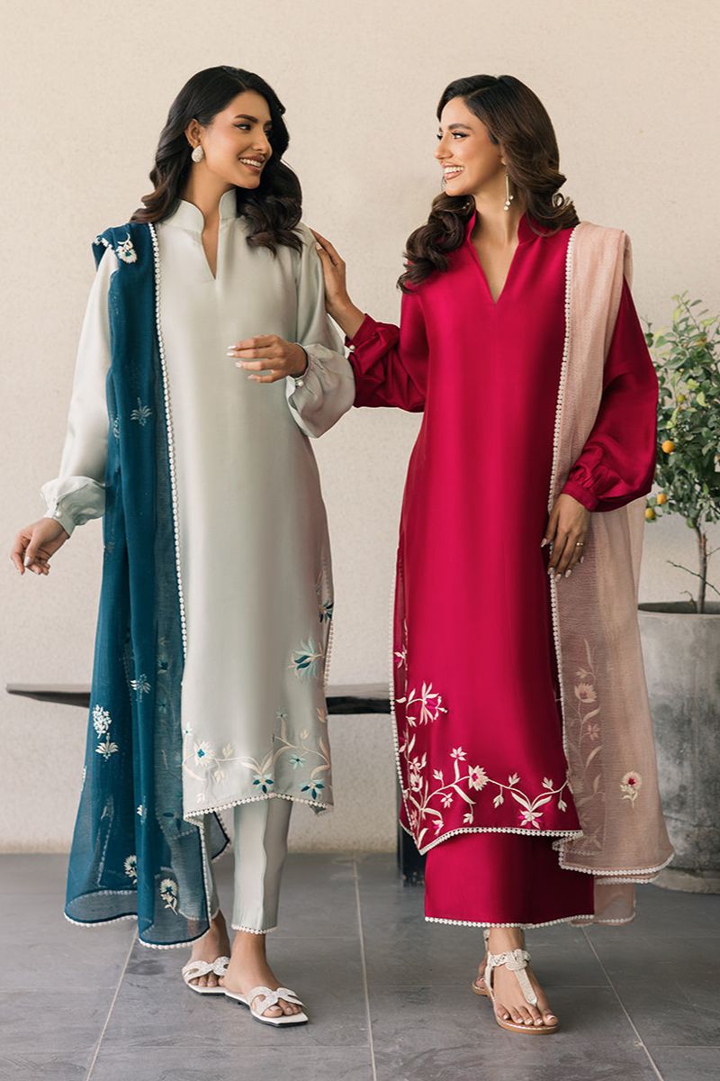 Deepak Perwani - Kut324 - Shisha Silk - Magenta - 3 Piece