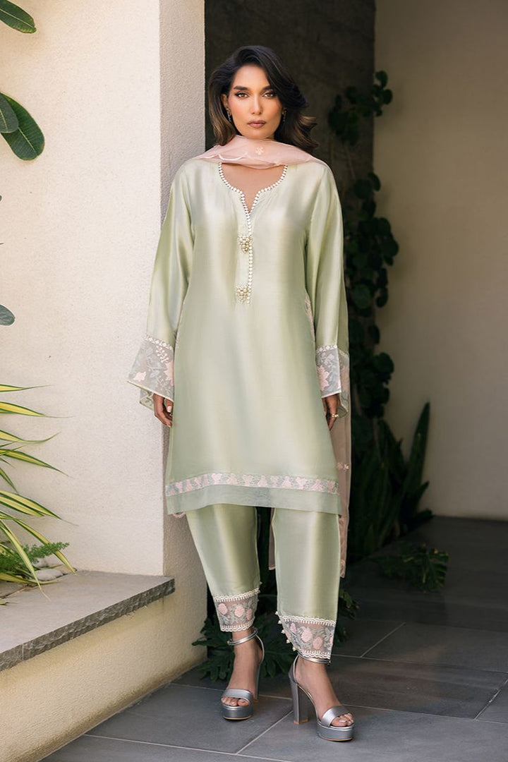 Deepak Perwani - Kut329 - Silk - Mint Green - 3 Piece