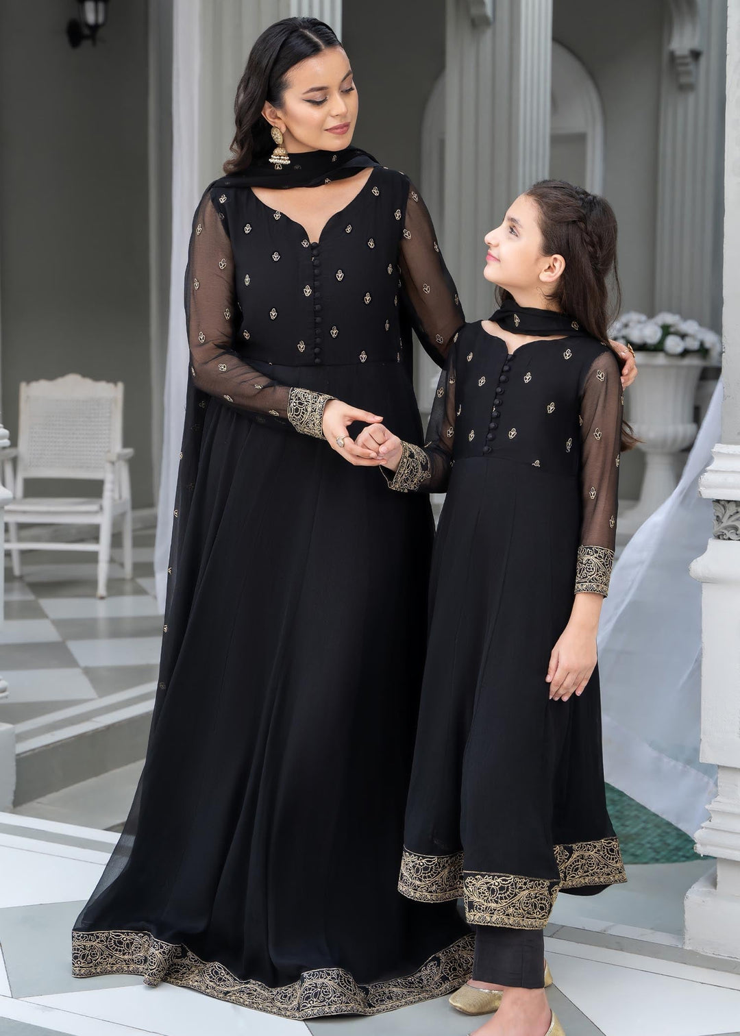 Laleen Kaira Pishwas Black 3 Piece