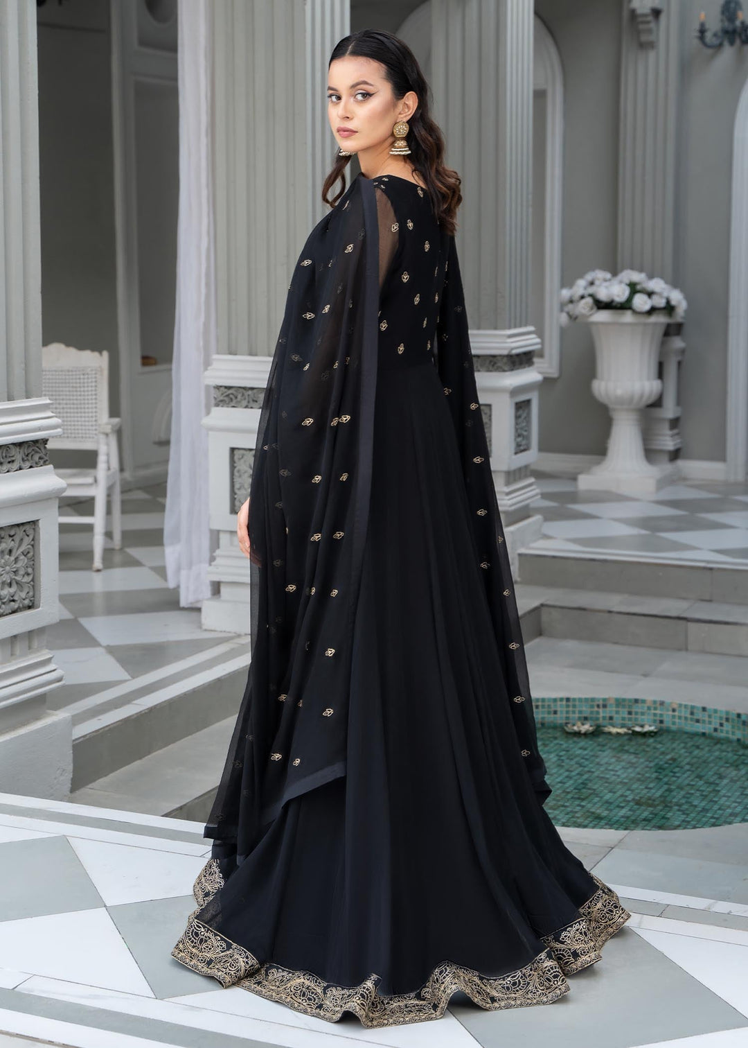 Laleen Kaira Pishwas Black 3 Piece