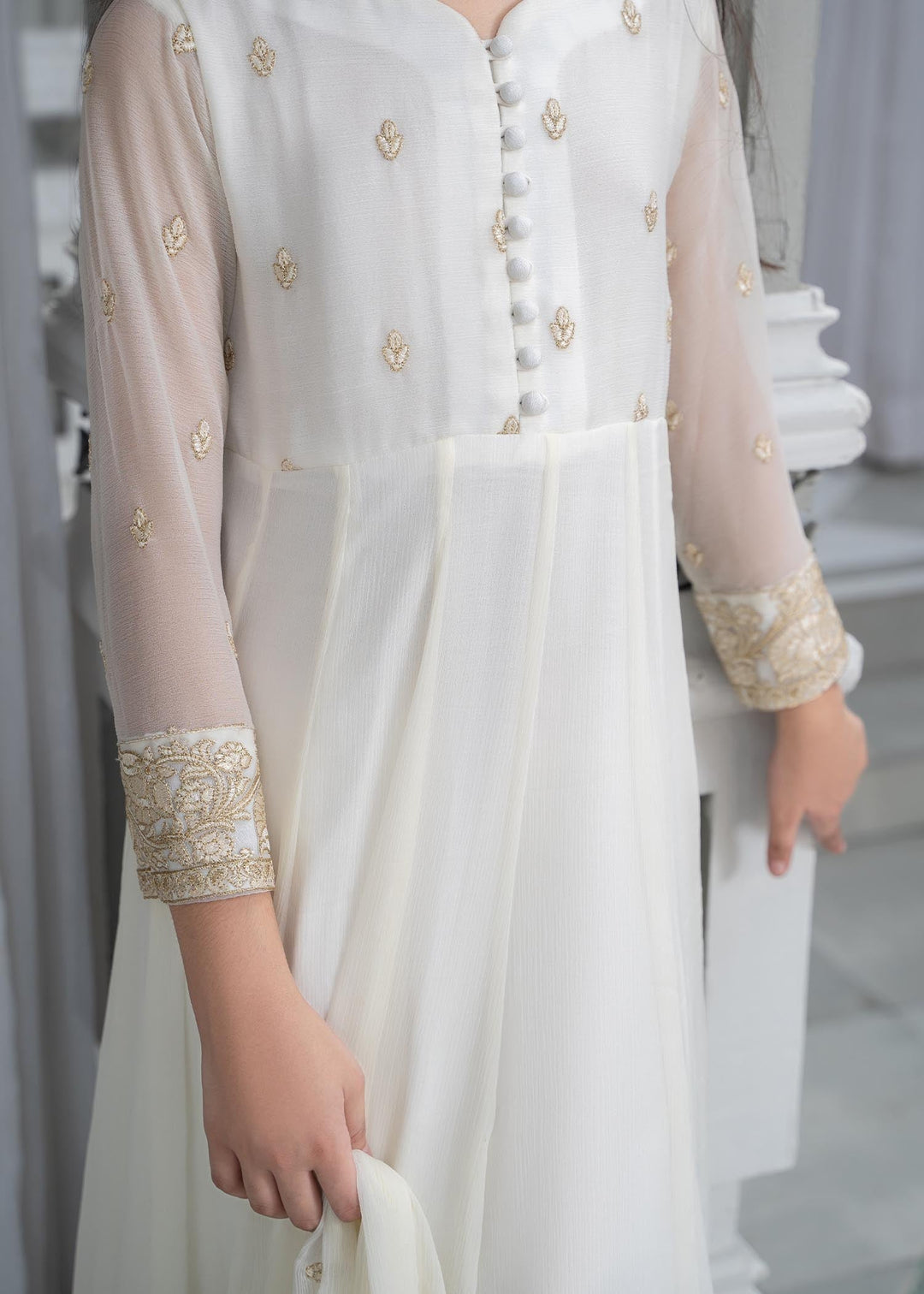 Laleen Kaila Pishwas White 3 Piece