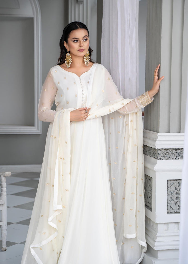 Laleen Sufiya Pishwas White 3 Piece