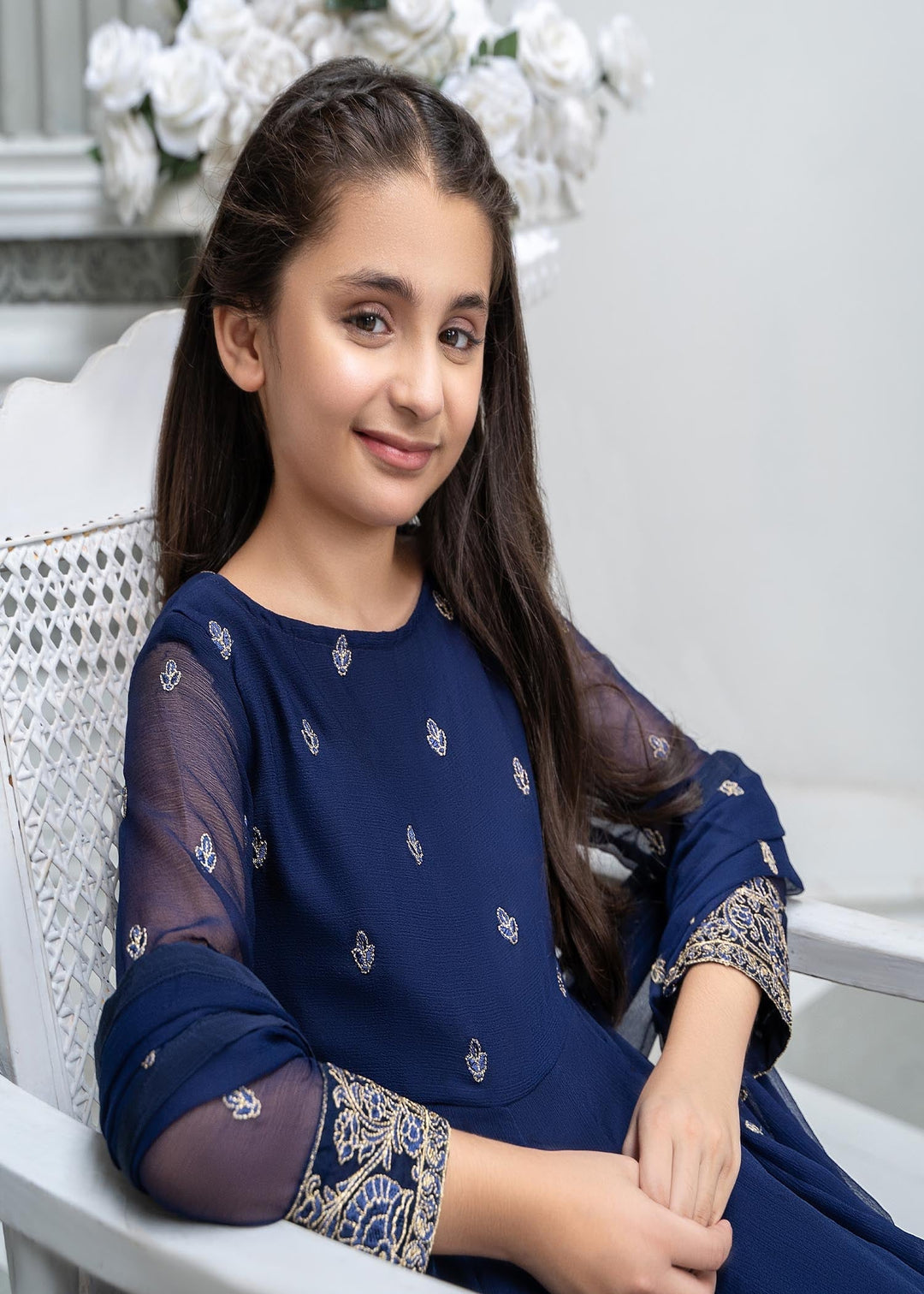 Laleen Rija Pishwas Blue 3 Piece