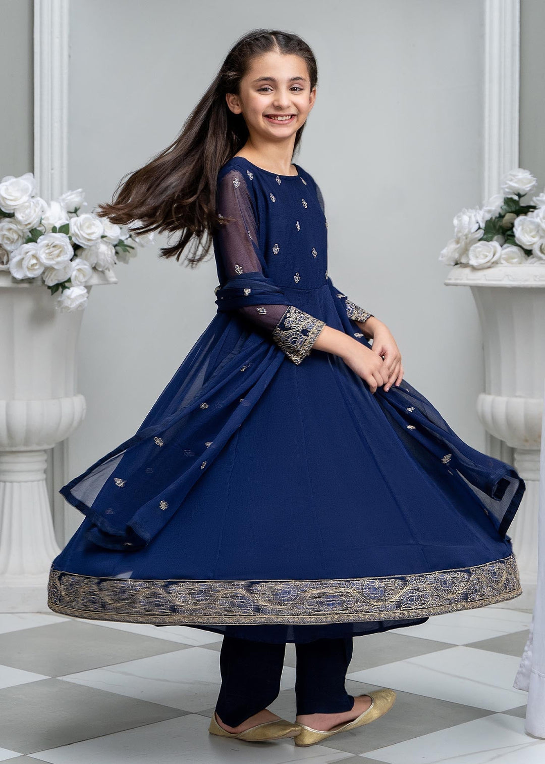 Laleen Rija Pishwas Blue 3 Piece