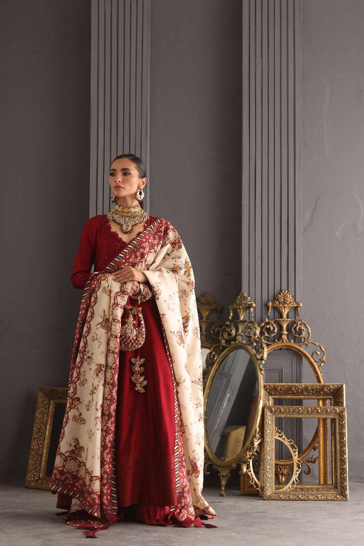 Deepak Perwani - Chiffon & Pure Raw Silk Formal Suit For Women - 3 Piece