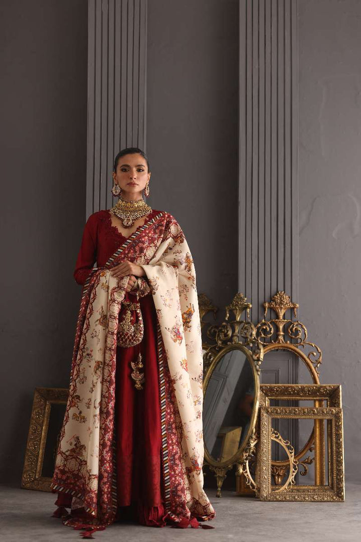 Deepak Perwani - Chiffon & Pure Raw Silk Formal Suit For Women - 3 Piece