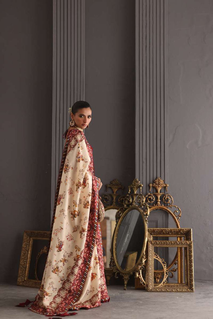 Deepak Perwani - Chiffon & Pure Raw Silk Formal Suit For Women - 3 Piece