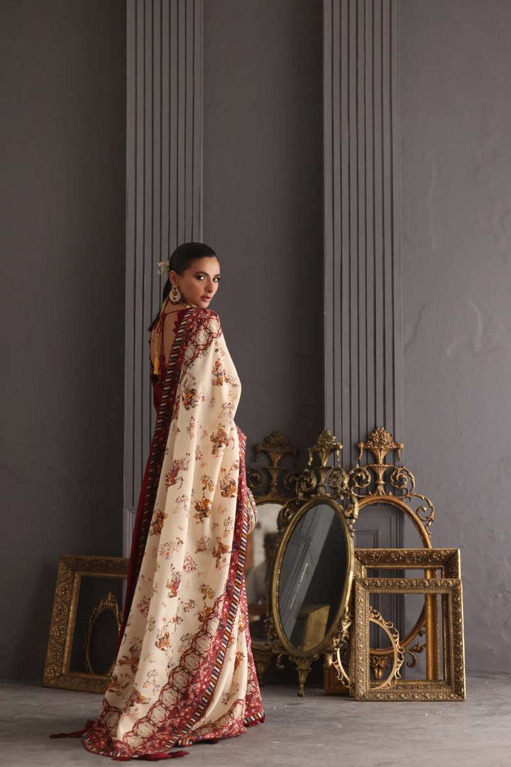 Deepak Perwani - Chiffon & Pure Raw Silk Formal Suit For Women - 3 Piece