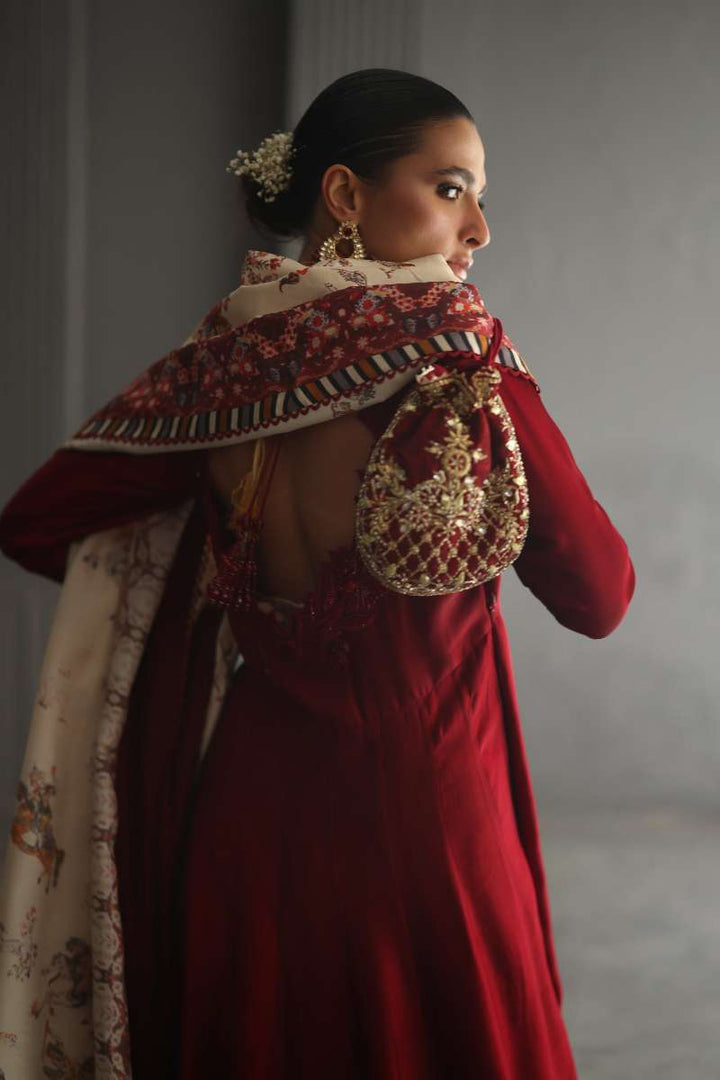 Deepak Perwani - Chiffon & Pure Raw Silk Formal Suit For Women - 3 Piece