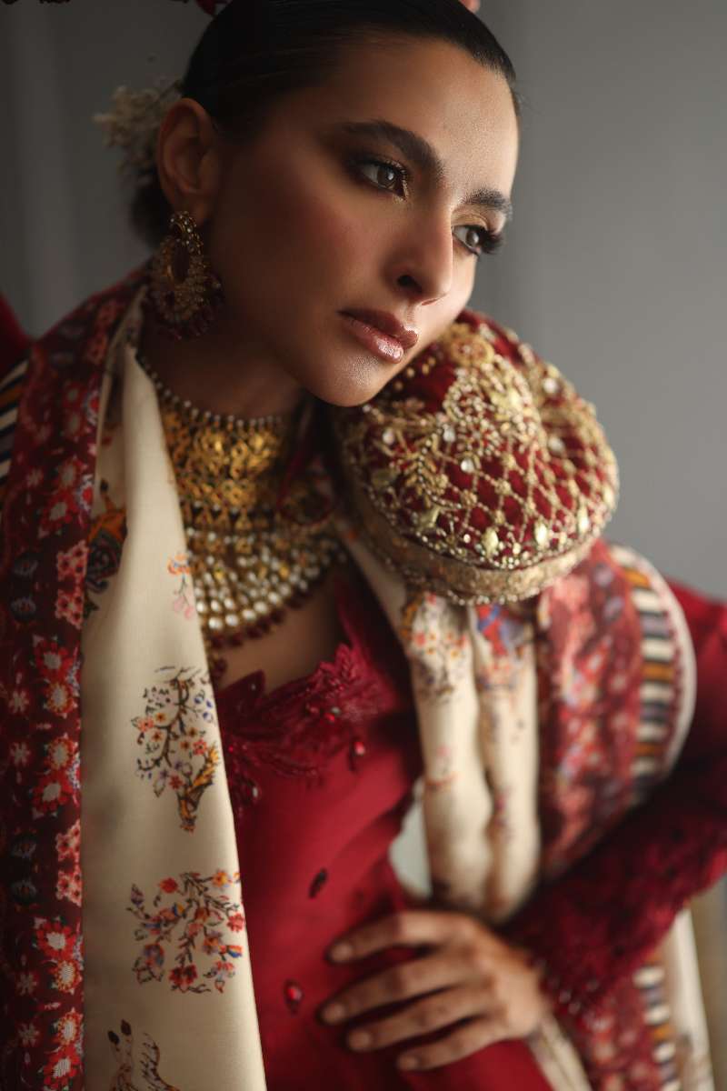 Deepak Perwani - Chiffon & Pure Raw Silk Formal Suit For Women - 3 Piece