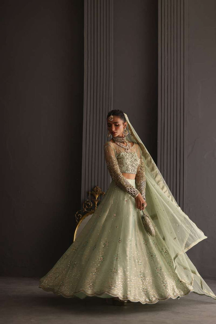 Deepak Perwani - Tulle And Lame Lehenga Choli For Women - 3 Piece