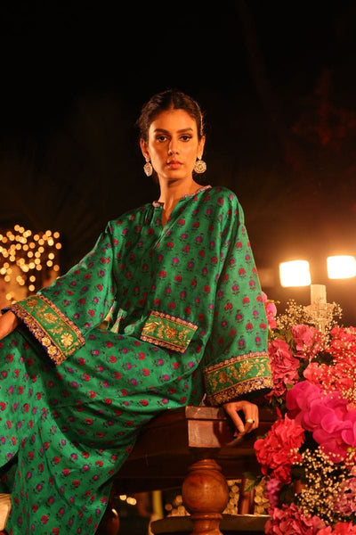 Pinktree - Emerald - Kaftan - Silk - Emerald Green - Studio by TCS