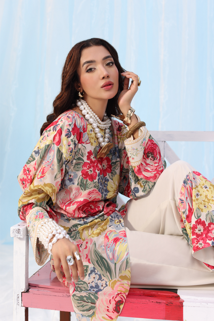 Musferah Saad - Twist of Bloom - Ivory - Silk - 2 Piece