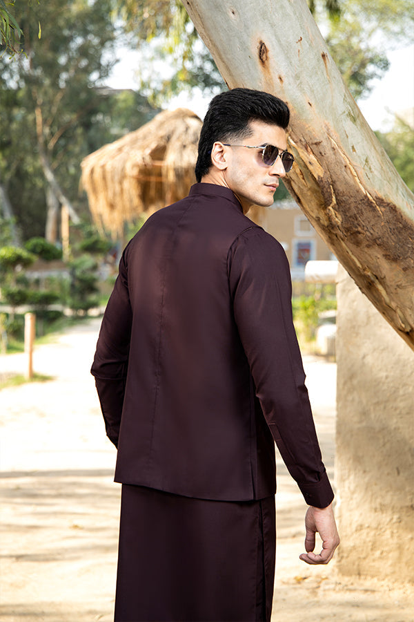 Arif Ashraf - Plum Waistcoat - 1 Piece