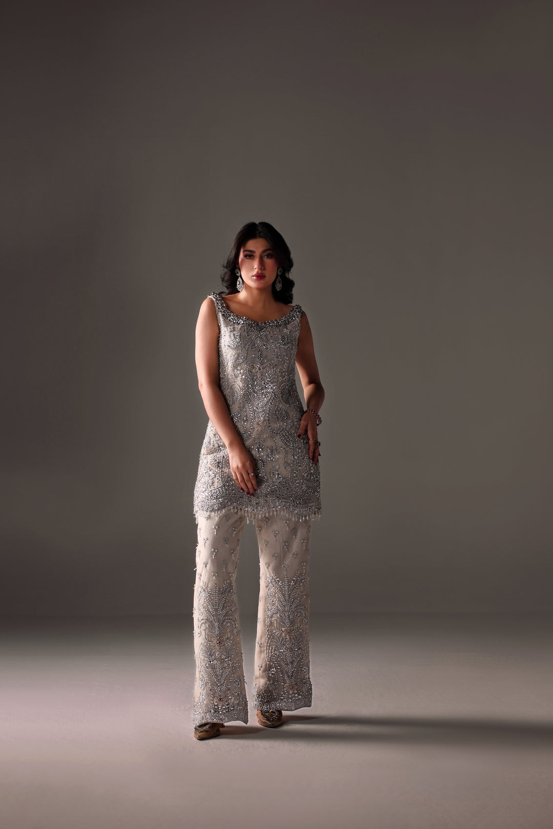 Reema Ahsan - Oria Net Suit For Women - Ivory - 2 Piece