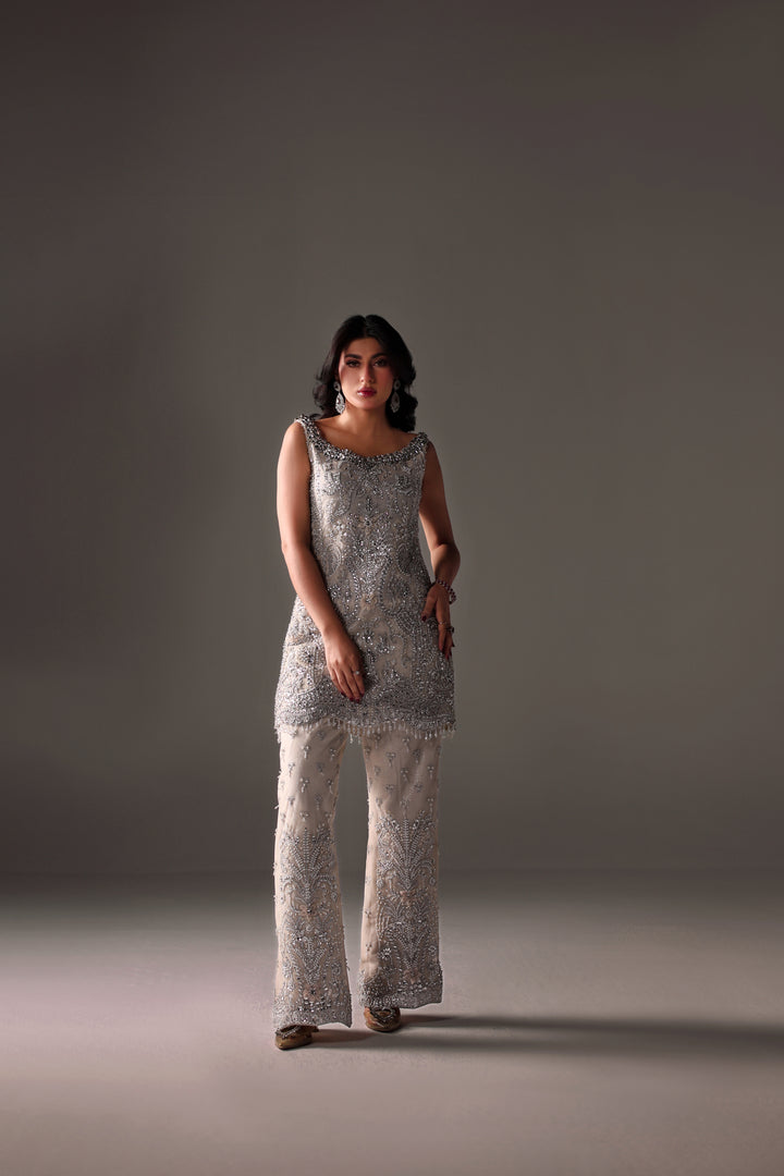 Reema Ahsan - Oria Net Suit For Women - Ivory - 2 Piece