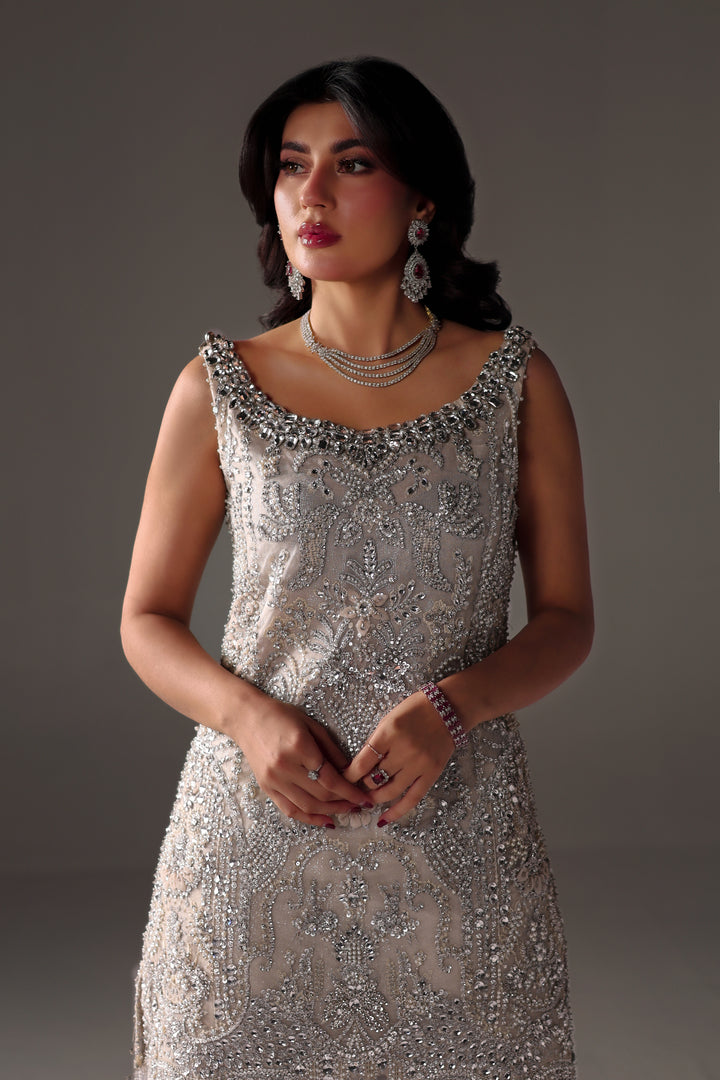 Reema Ahsan - Oria Net Suit For Women - Ivory - 2 Piece