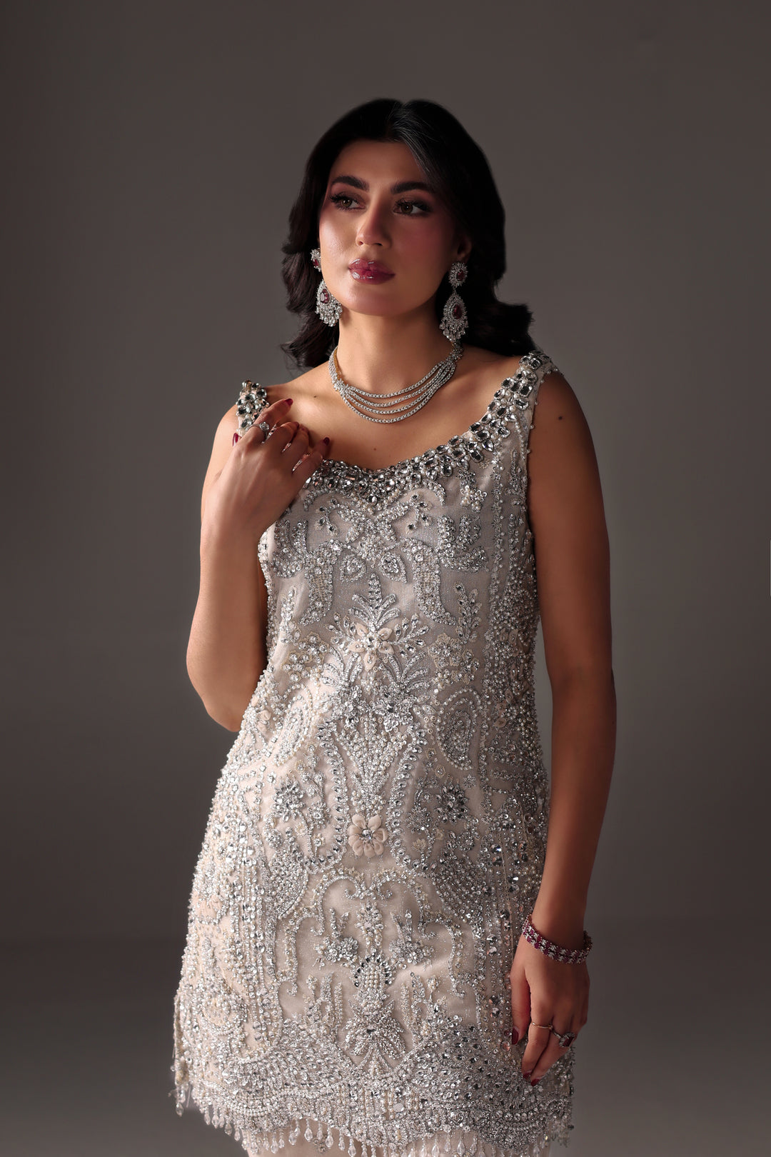 Reema Ahsan - Oria Net Suit For Women - Ivory - 2 Piece