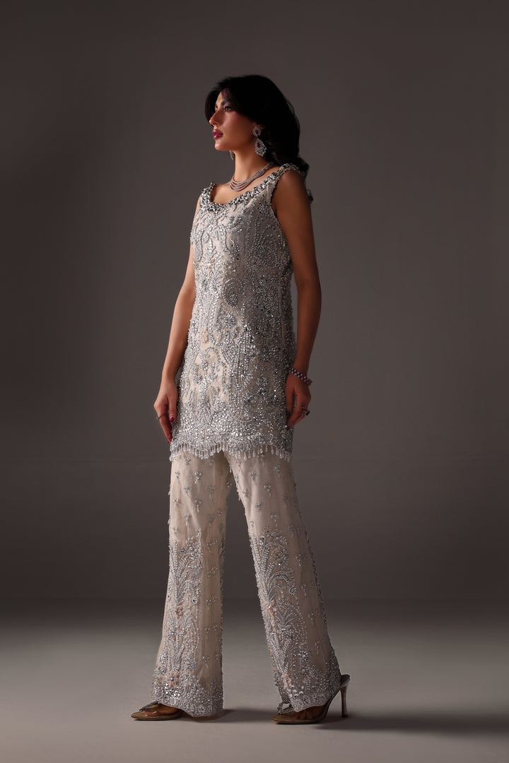 Reema Ahsan - Oria Net Suit For Women - Ivory - 2 Piece