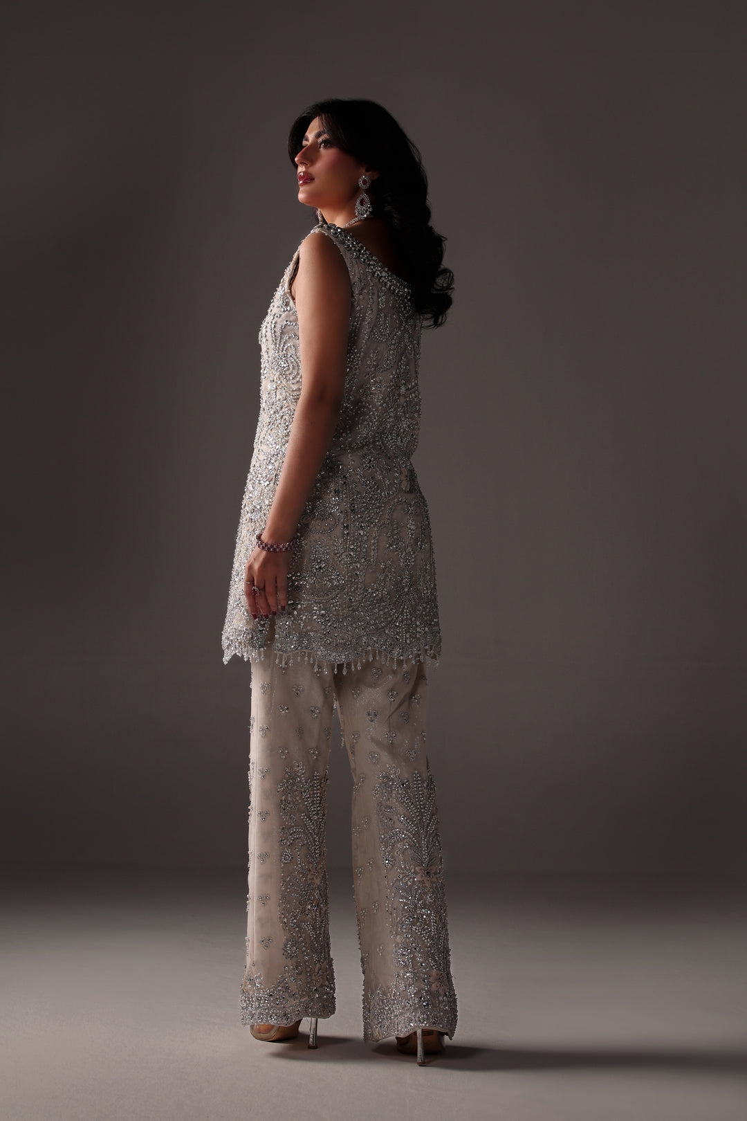 Reema Ahsan - Oria Net Suit For Women - Ivory - 2 Piece