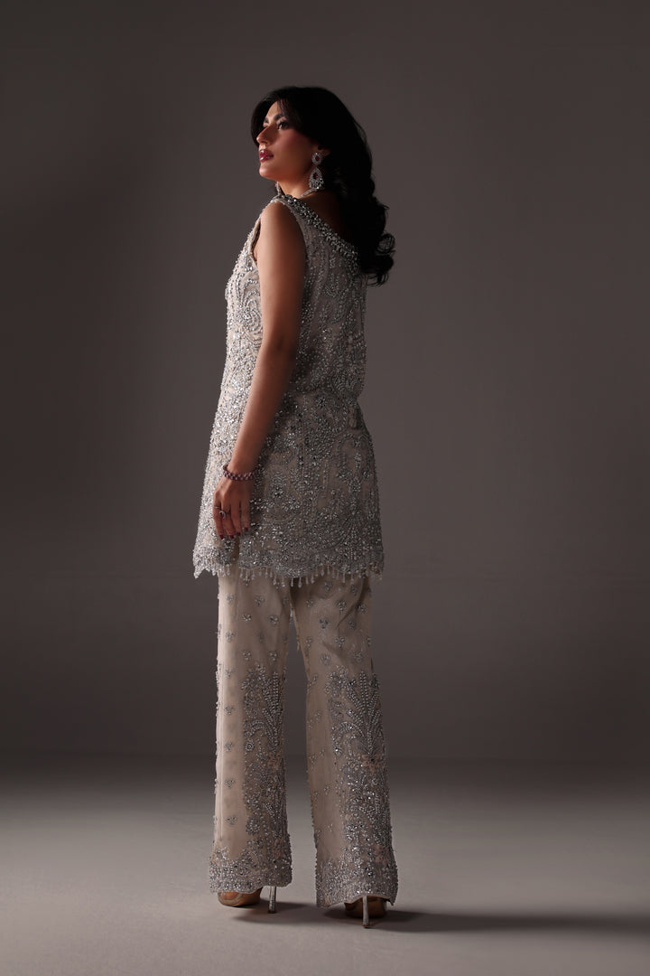 Reema Ahsan - Oria Net Suit For Women - Ivory - 2 Piece