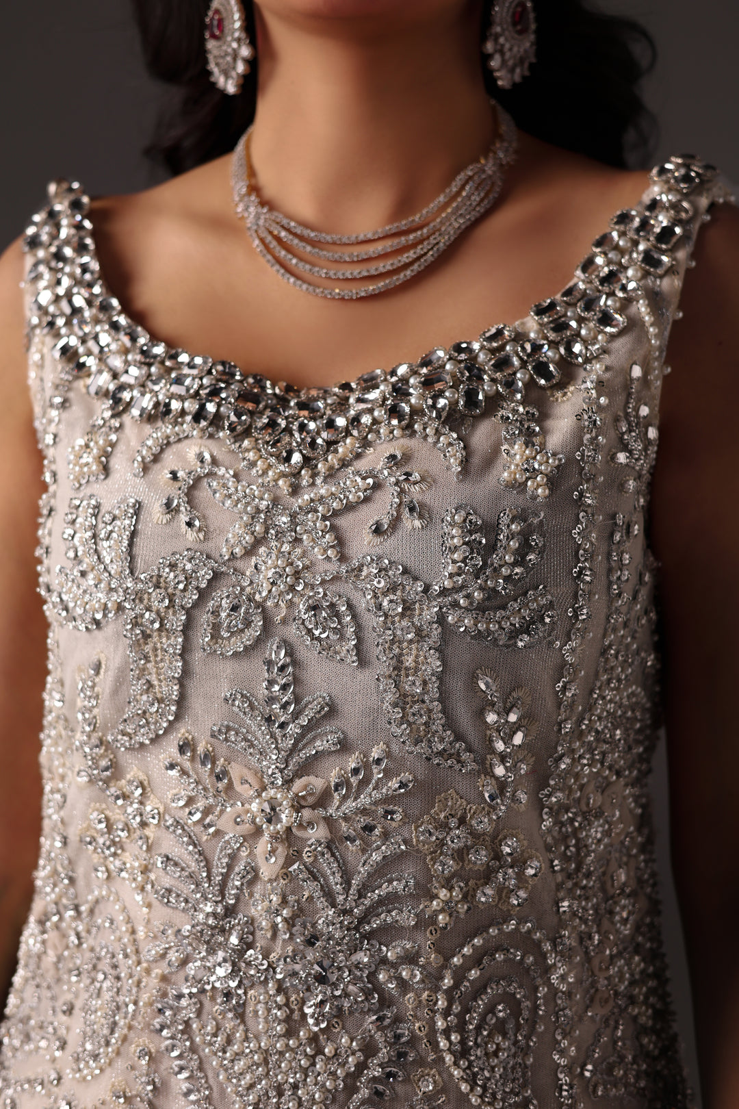 Reema Ahsan - Oria Net Suit For Women - Ivory - 2 Piece